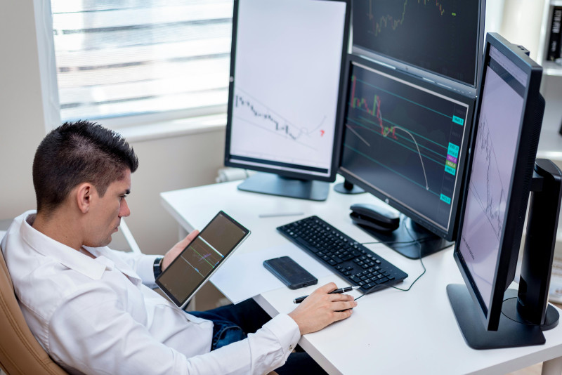 Modern digital workspace with multiple monitors